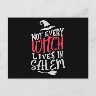 16.Halloween Funny Not every witch lives in salem. Announcement Postcard