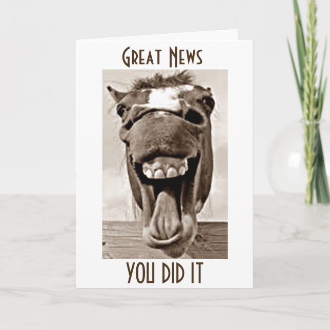 *16* HEARD THE GOOD NEWS SAYS SILLY DONKEY CARD (Front)