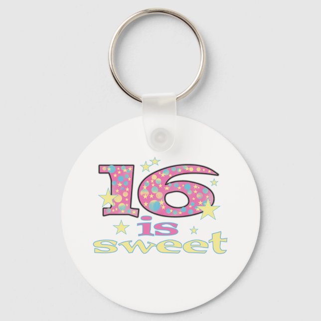16 is Sweet Key Ring (Front)