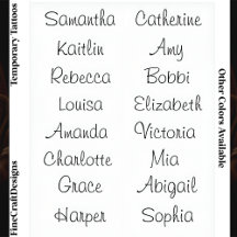 16 Modern Elegant Feminine Script Custom Name Bk 