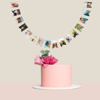 16 own photos personalised family bunting
