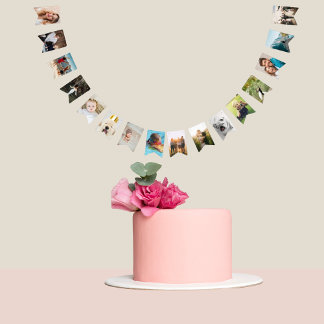 16 own photos personalised family bunting