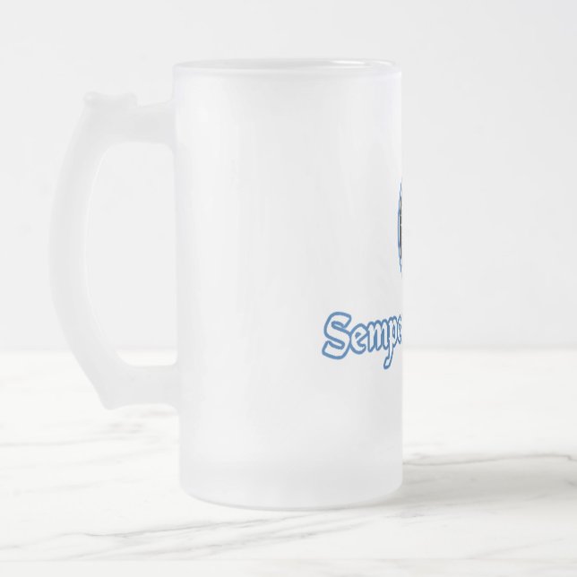 16 oz. Frosted Glass Semper Vigilans stein (Left)