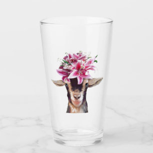 16 oz glass tumbler Lily the Goat