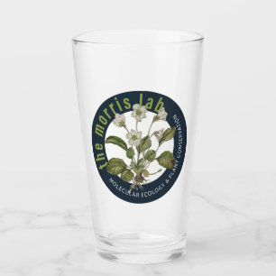 16 oz pint glass with Morris Lab logo