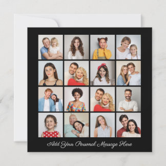 16 Photo Collage Add Your Own Greeting Card