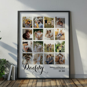 16 Photo Collage Daddy Pictures Keepsake Poster