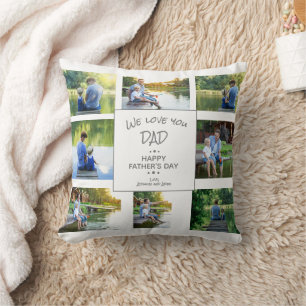 16 Photo Collage Father's Day Keepsake  Cushion