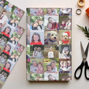 16 Photo Collage - square picture all over print Wrapping Paper Sheet