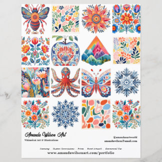 16 Photo Grid Art Portfolio Sell Sheet Template