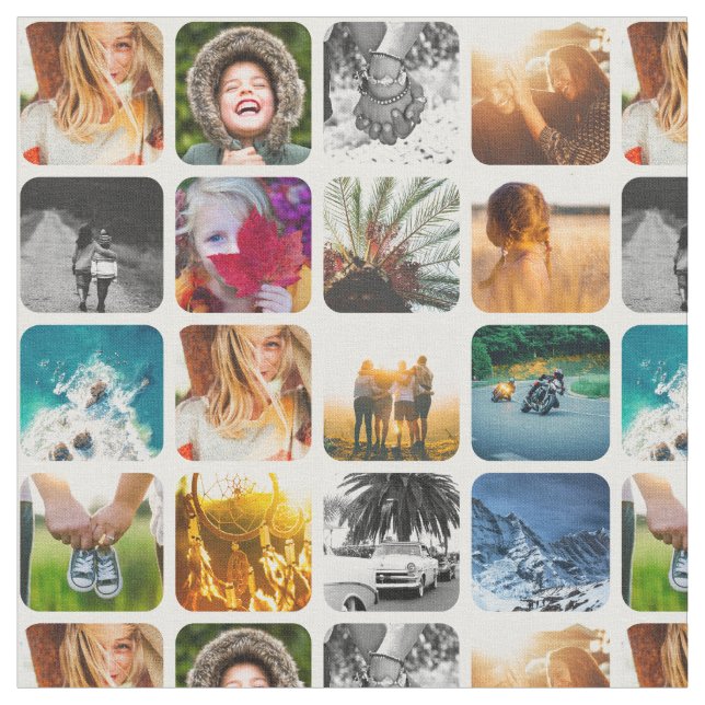 16 Photo Template Custom Tile Grid Fabric (Close Up)