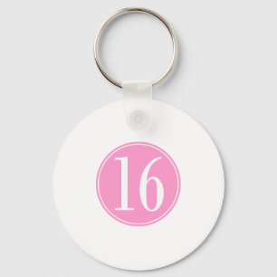 #16 Pink Circle Key Ring