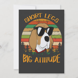 16 Short Legs Big Attitude Cute Beagle Invitation