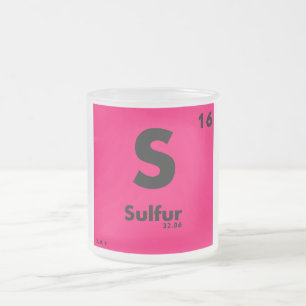 16 Sulphur   Periodic Table of Elements Frosted Glass Coffee Mug
