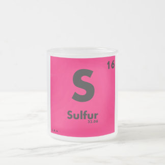 16 Sulphur | Periodic Table of Elements Frosted Glass Coffee Mug