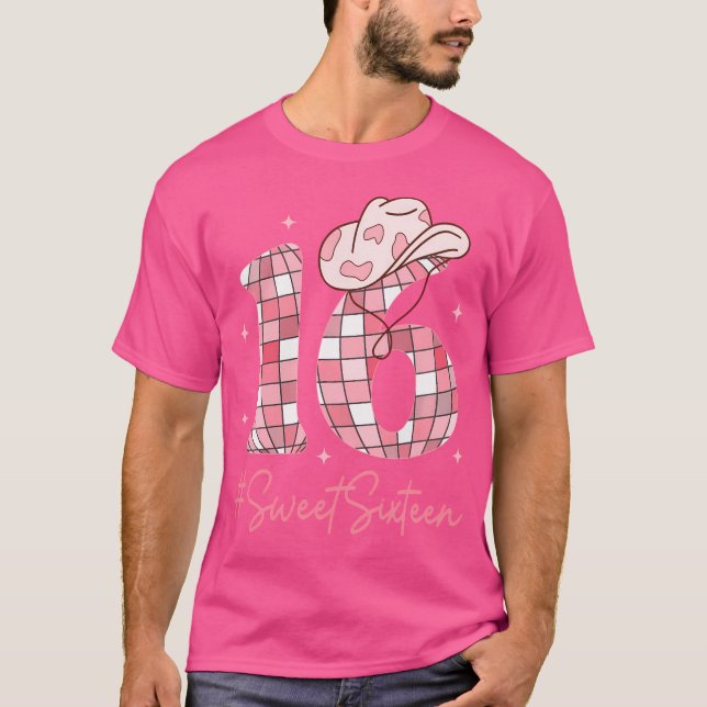 16 Sweet Sixn Western Rodeo 16Th Birthday Girl n T-Shirt (Front)
