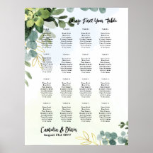 16 Table Greenery Eucalyptus PHOTO Seating Chart