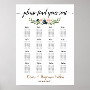 16 Table Large Wedding Guest Seating Chart