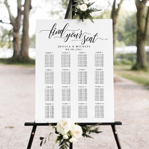 16 Table Large Wedding Guest Seating Chart