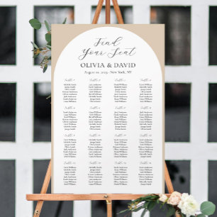 16 Tables Beige Arch Find Your Seat Seating Chart