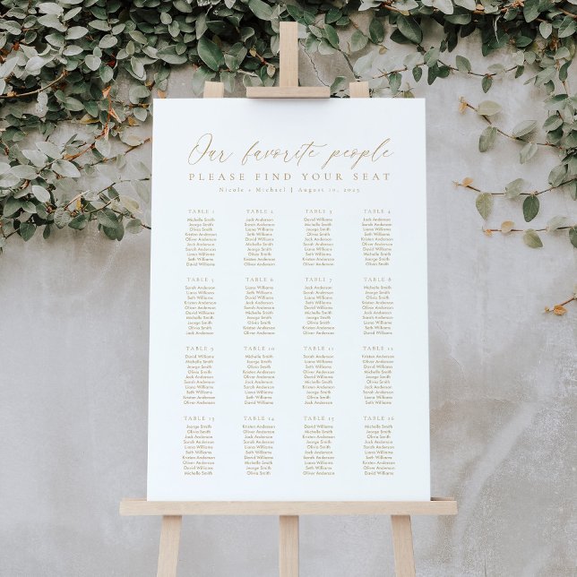 16 Tables Our Favourite People Seating Chart (Creator Uploaded)