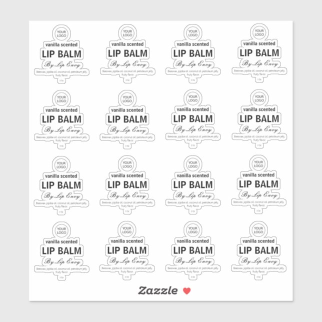 16 Transparent Lip Balm Labels 1.9 Inches Each (Sheet)