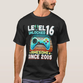 16 Unlocked Awesome 2005 Video Game 16Th Birthday T-Shirt