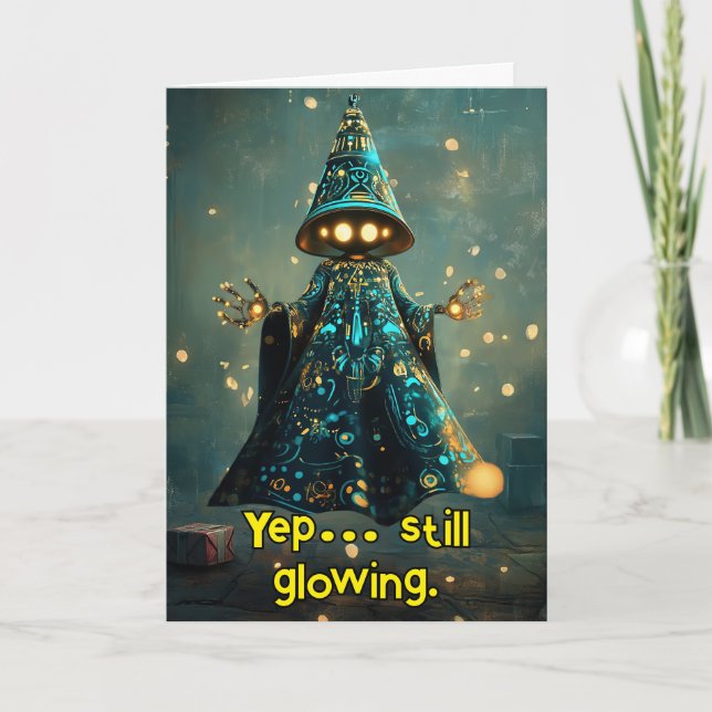 *~* 16 Whimsical Glow Funny Magical Christmas AP97 Thank You Card (Front)