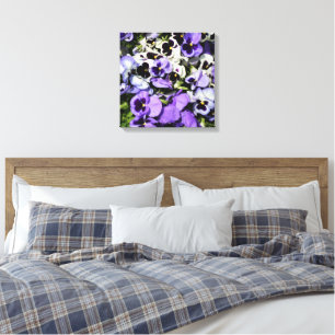 16"x16" Purple Pansies Canvas Print