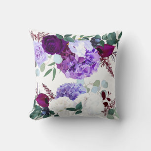 16"x16" Throw Pillow Lavender Hibiscus on White