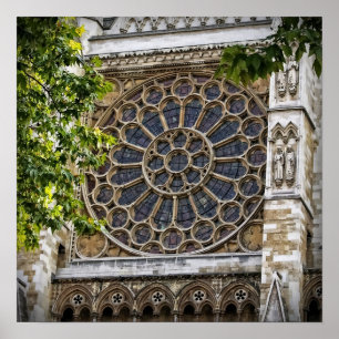 16"x16", Westminster Abbey - Stained Glass Window Poster