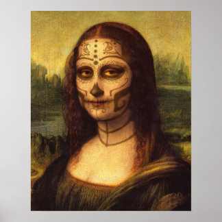 16"X20" Mona Lisa Day of the Dead Poster