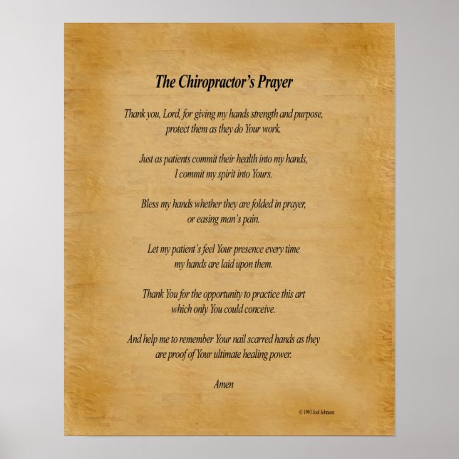 16 x 20 Chiro Prayer Poster (Front)