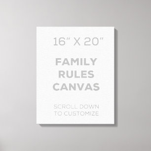 16" x 20" Family Rules Canvas Print