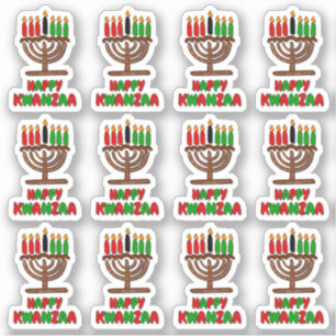 16 x Happy Kwanzaa Red Yellow Green Candles