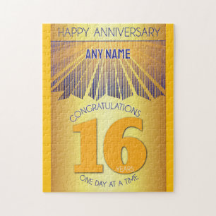 16 Year   AA 12 Step Anniversary Personalized Jigsaw Puzzle