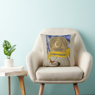 16 Year CUSTOM NAME AA Anniversary Serenity  Cushion