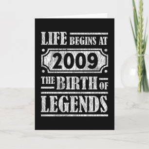 16 Year Old 2009 Birth Legend 16th Birthday Gift Card
