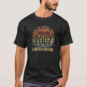16 Year Old Awesome Since January 2007 16th Birthd T-Shirt