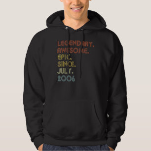 16 Year Old Awesome Since July 2006 16th Birthday Hoodie