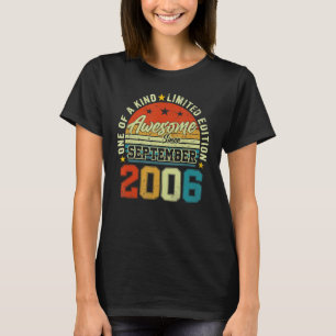 16 Year Old Awesome Since September 2006 16th Birt T-Shirt
