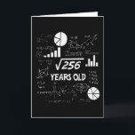 16 Year Old Bday Geeky Math 16th birthday Gift Card<br><div class="desc">Celebrate birthdays with a clever twist! This funny math design uses equations and square roots to reveal the age, making it the perfect choice for math lovers, teachers, students, and geeks who enjoy a good nerdy joke. Great for milestone birthdays, classroom celebrations, or anyone who appreciates clever humour mixed with...</div>