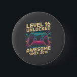 16 Year Old Boy Level 16 Gamer 2010 16th Birthday  6 Cm Round Badge<br><div class="desc">16 Year Old Boy Level 16 Gamer 2010 16th Birthday Party Gift</div>