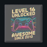 16 Year Old Boy Level 16 Gamer 2010 16th Birthday  Magnet<br><div class="desc">16 Year Old Boy Level 16 Gamer 2010 16th Birthday Party Gift</div>