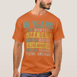 16 Year Old Gifts Vintage Awesome 16th Birthday Co T-Shirt