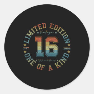 16 Year Old Vintage 2009 Limited Edition 16th Birt Classic Round Sticker