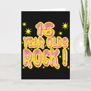 16 Year Olds Rock! (Pink) Greeting Card