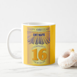 16 Year Personalized 12 Step AA Anniversary Coffee Mug
