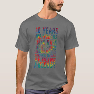 16 Years 192 Months Of Being Awesome 16Th Bday Tie T-Shirt