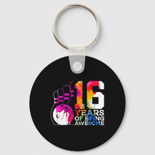 16 Years Of Being Awesome Bowling 16th Birthday  Key Ring